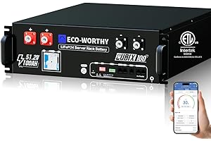 ECO-WORTHY 48V 100Ah (Cubix 100) LiFePO4 Lithium Battery, Bluetooth & Wifi | UL1973 | UL9540A | CEC, 5120Wh Server Rack Batte