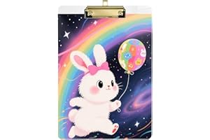 Cartoon Cute Rabbit Rainbow clipboard Hardware Acrylic Cute for Personalized clipboards for Teachers Size 9 x 12