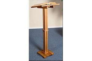 1HOME Walnut Finish Standing Lectern