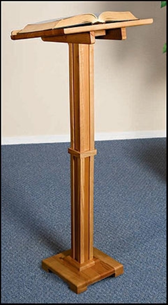 Walnut Finish Standing Lectern