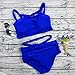Prograce Women's Sexy Criss Cross High Waisted Bandage 2PCS Bikini Set, S Sapphire Blue
