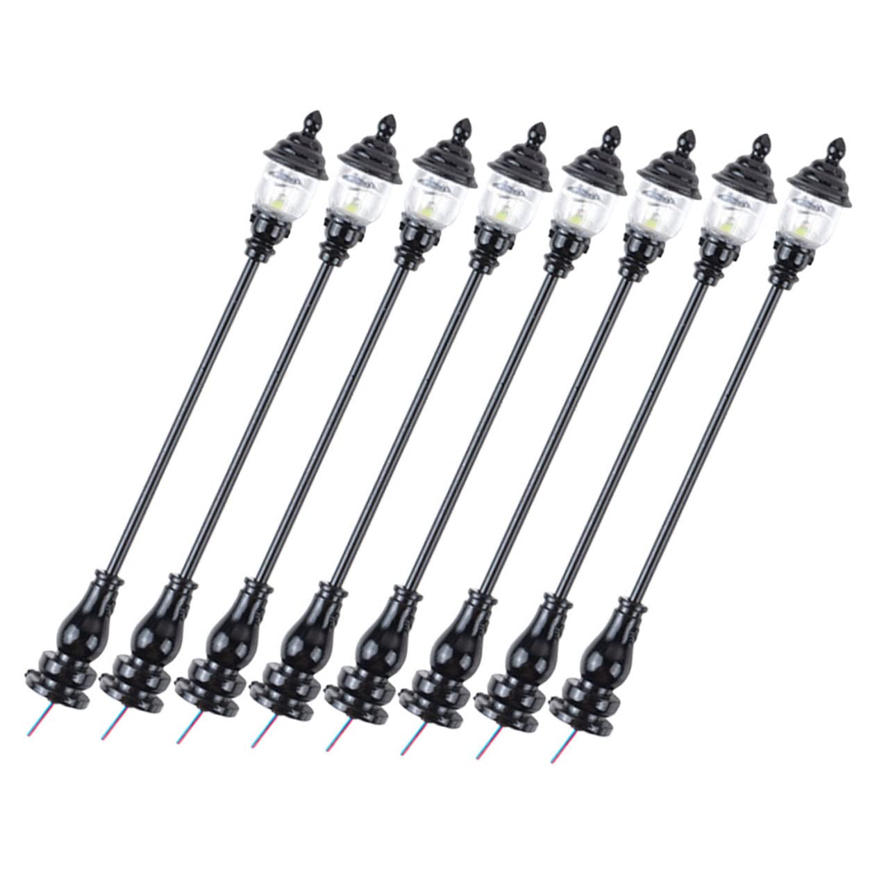 Yardwe 8pcs Model Garden Light Vintage Decor Outside Toys for Kids Outdoor Solar Lights Decorative Mini Lamp Post Light Miniature Lamp Train Lamp Post Lamp Model Miniature Garden Decor