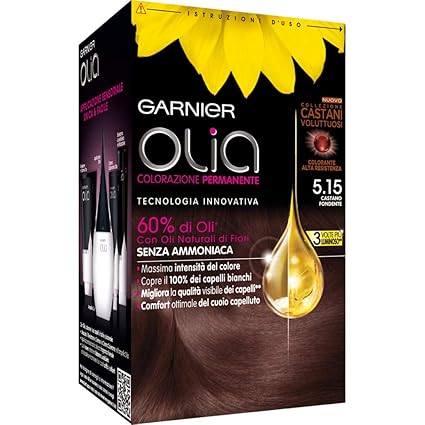 Garnier Olia Colorazione Permanente Senza Ammoniaca Migliora La Qualità Dei Capelli Copre I Capelli Bianchi 515 Castano Fondente