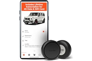 GPS Tracker for Vehicles No Monthly Fee, No Subscription, SIM and Data Included, Trip History, Alerts, GeoFence, Car Tracker Device Hidden, Magnetic, USA Developed, Moto Watchdog