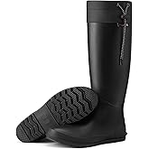 HISEA Women's Rain Boots Knee High Waterproof Packable Rubber Garden Boots, Lightweight Tall Mud Boots for Outdoor