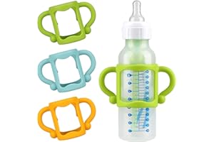 MINTLYFE 3-Pack Silicone Baby Bottle Handles for Dr Brown Narrow Baby Bottles, Bottle Holder for Baby Self Feeding, Easy Grip Handles to Hold, BPA-Free