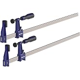KARRYTON 2-Pack Steel Bar Clamps 24 Inch | Quick-Adjust F-Clamps with 2-1/2" Throat Depth, 600LBS Load Wood Clamps for Woodworking, Metalworking, and DIY Projects