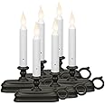 Xodus Innovations FPC1525A-R6 Battery Operated LED Window Candle with New Hot Spot Technology and Dusk to Dawn Sensor and Choice of Amber or White Flame, Aged Bronze/Black Finish (Pack of 6)