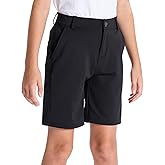 DEVOROPA Youth Boys Golf Shorts Stretch School Uniform Clothes Kids Flat Front Dress Chino Hybrid Twill Casual Shorts Pockets