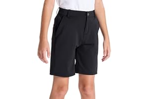 DEVOROPA Youth Boys Golf Shorts Stretch School Uniform Clothes Kids Flat Front Dress Chino Hybrid Twill Casual Shorts Pockets