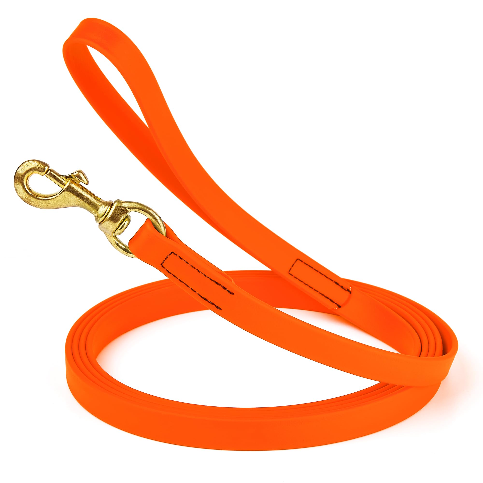 Viper Biothane Working Tracking Lead Leash Long Line for Dogs 2 Colors and 6 Sizes,Orange,3/4" x 15ft