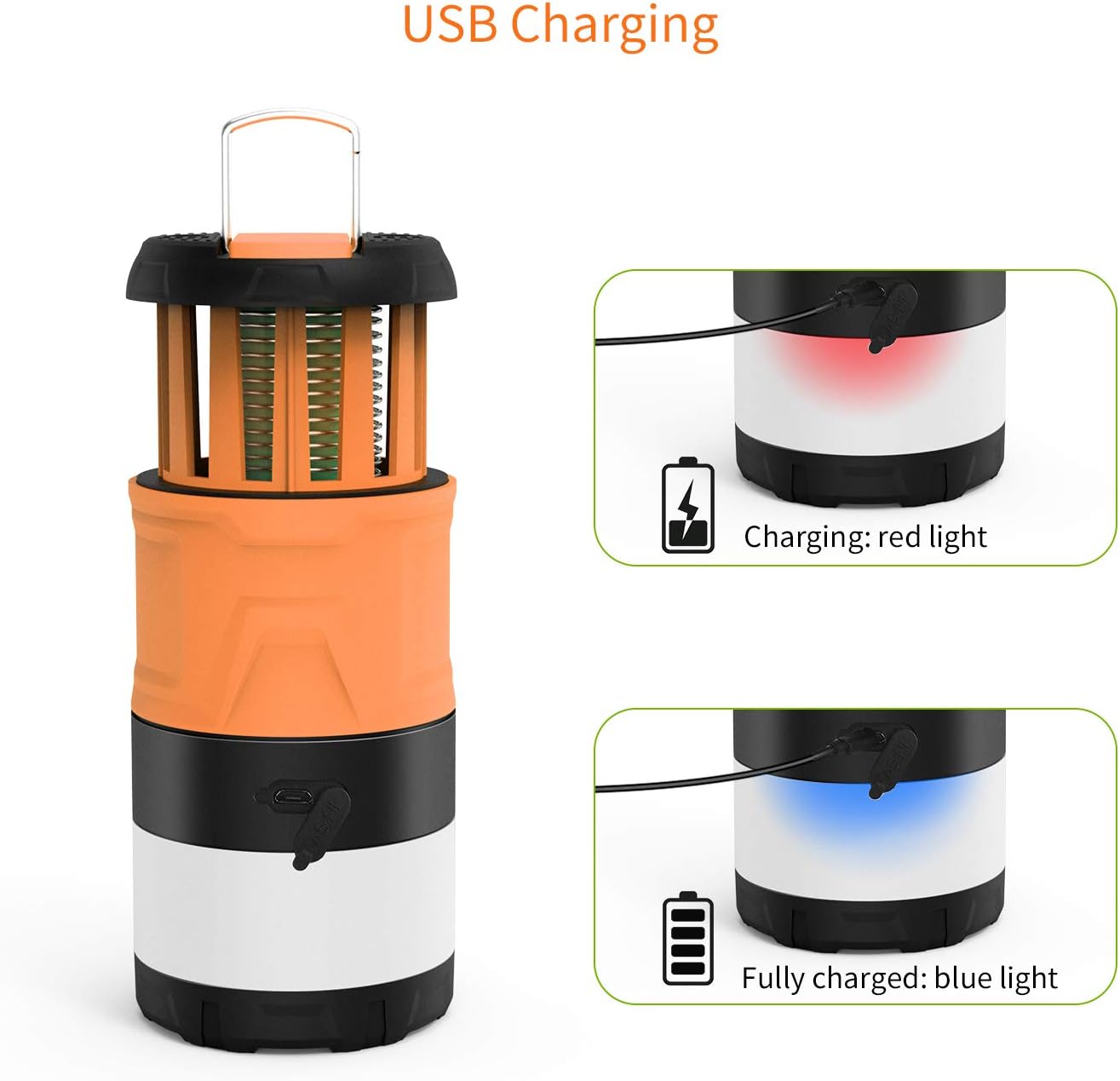 Camping Lantern, LED Camping Lamp, Bug Zapper, Magnetic Telescopic IPX4 Waterproof Flashlight, 3-in-1 Camping Light with 2000mAh Rechargeable Battery for Camping Outdoor Hiking Emergency Lighting: Sports & Outdoors
