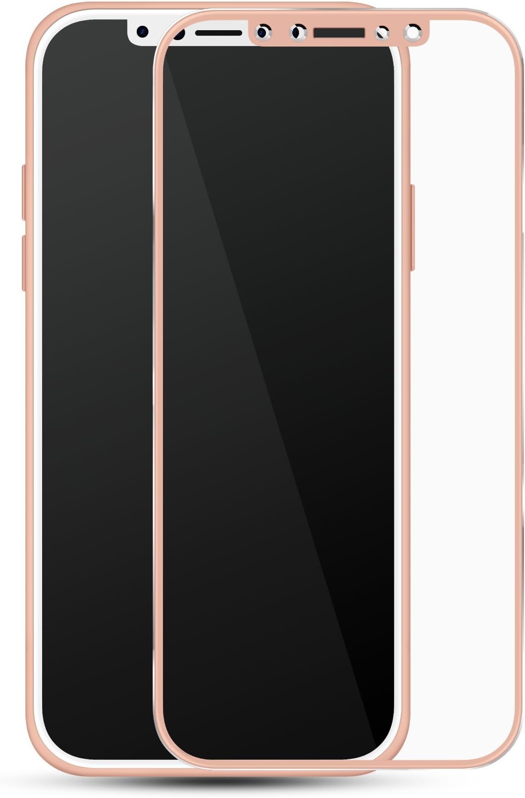 Invisible Premium Tempered Full Cover Phone Liquid Glass Screen Protector Liquid Technology 3D Curved Edge Tempered Glass Film for Phone X (Rose gold)