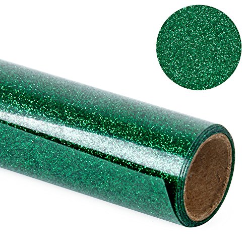 RUSPEPA 20" X 12" Glitter Flake Heat Transfer Vinyl Roll for T-shirt, Garments Bags and Other Fabrics (Green)