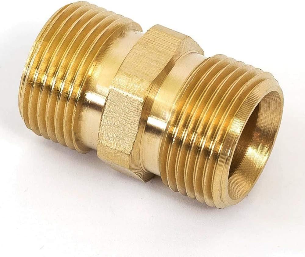 Stone Banks Metric M22 15mm Male to M22 14mm Male External Thread Connector, Brass High Pressure Washer Adapter Hose to Hose Coupler - Image 5