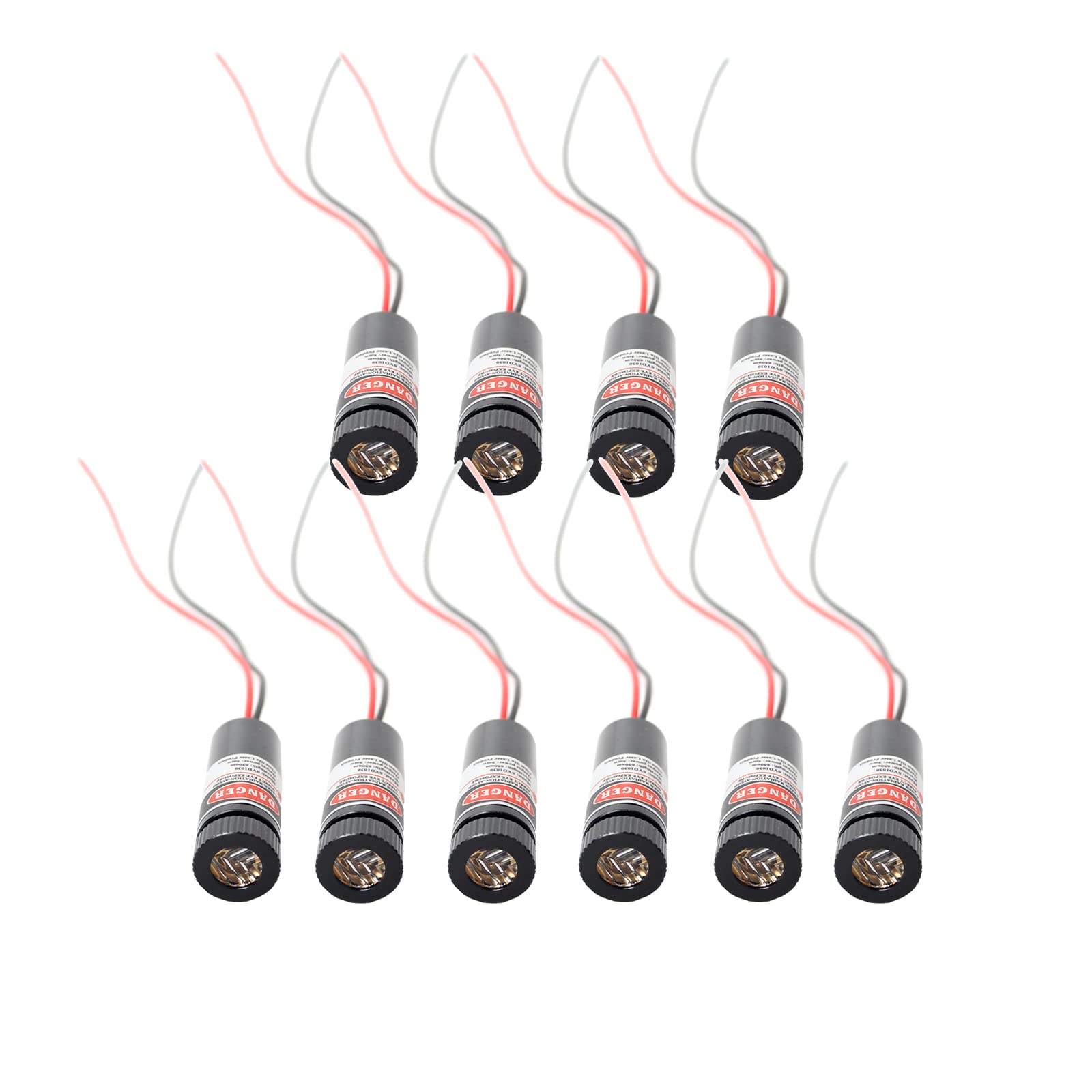 Red line Laser Module Industrial Laser Group Module Adjustable Focal Length,The housing is provided with an Insulator (traverse-10pack)