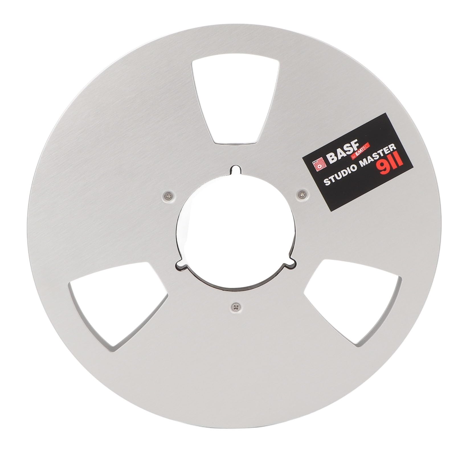 VBESTLIFE 10 Inches Takeup Reel, Open Reel Aluminum Alloy Takeup Reel, 3 Hole Wind Resistance Holes, 1/4 10 Inch Empty Tape Reel for Recording (Silver)