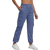 Cargo Pants for Women High Waisted Casual Pants Baggy Stretchy Ankle-Tied Lounge wear with 4 Pockets