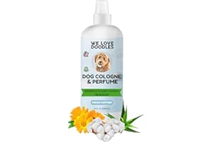Dog Cologne & Perfume, Deodorizing, Organic, Made In USA, Long Lasting After Bath, Deodorant For Smelly Dogs, Pawfume For Pets, Odor Eliminator Spray Puppies, Fresh Cotton [We Love Doodles]
