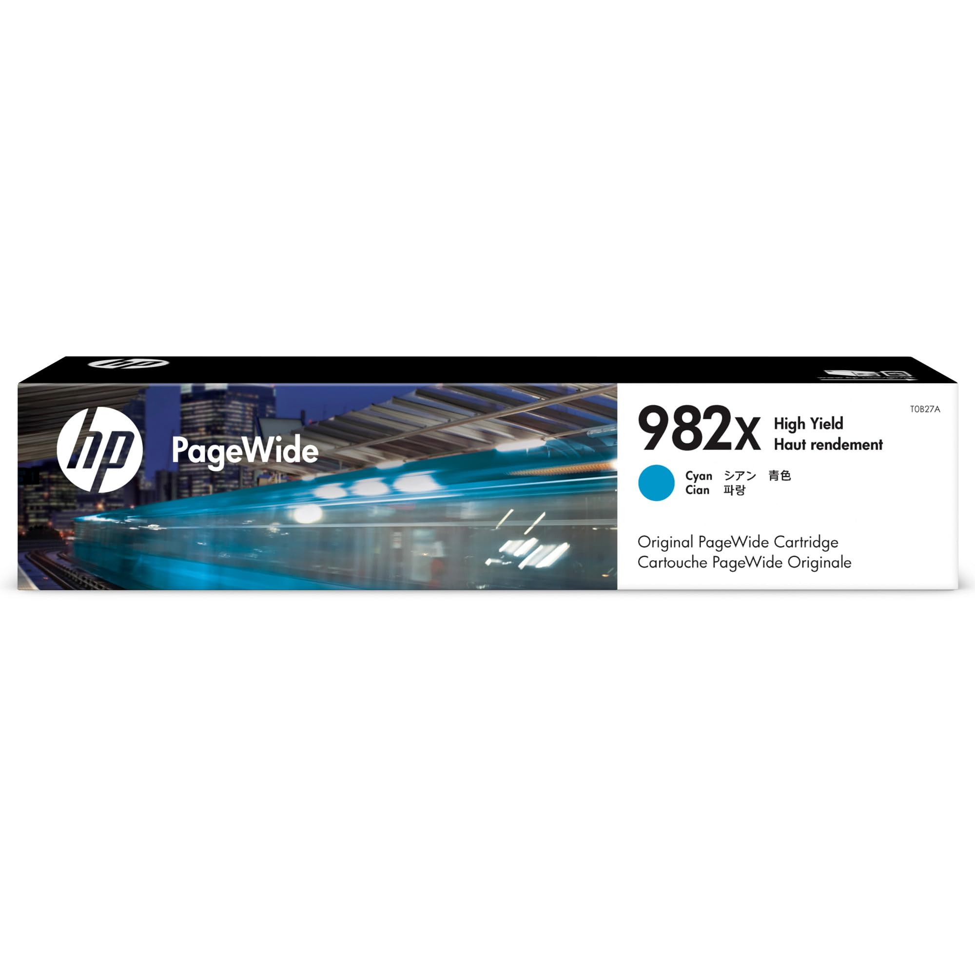 HP T0B27A 982X High Yield Original PageWide Cartridge, Cyan, Single Pack