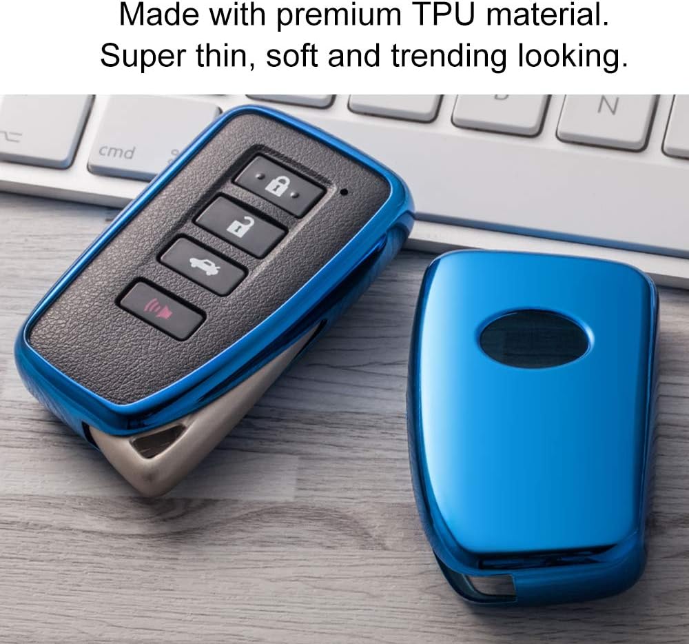Topsmart Chrome Finish TPU Car Key Protector Remote Smart Key Cover Fob ...