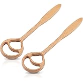 Honeydak 2 Pack 13 Inch Wooden Danish Dough Whisk 2 Hole Sourdough Bread Mixing Supplies Personalized Dutch Whisk for Pizza Pastry Cake Egg Batter Baking