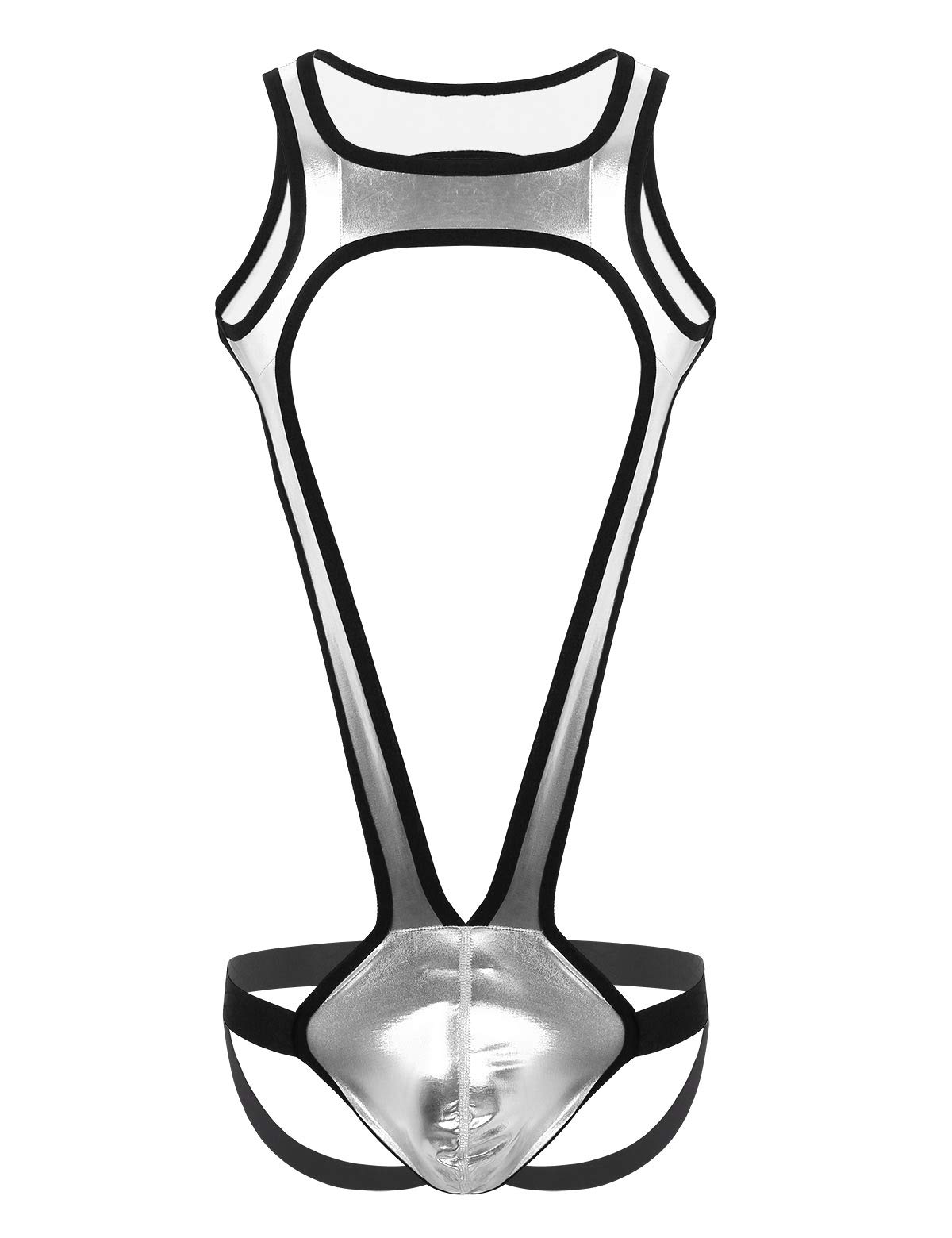 Buy Mens Shiny Metallic Mankini Jockstrap Bulge Pouch Underwear