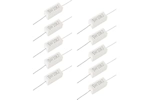 Qjaiune 10Pcs Cement Resistor 5W 10K Ohm Resistor, Ceramic Resistor Power Resistor, Precharge Horizontal Resistors Wirewound Resistor, Flame Resistance