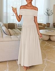 ZESICA Women's Off The Shoulder Maxi Dress 2025