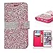 iPhone 6s Plus Wallet case, 3D Bling Jelly Rhinestone PU Leather Wallet Flip Protective Skin Case with Magnetic Bling Button Closure for Apple iPhone 6/6s Plus 5.5 inch Pink