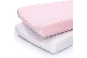 The Peanutshell Baby Girl Changing Pad Covers Set of 2 - Ultra Soft Baby Cover – Fits Standard Changing Table Pads, Durable, 