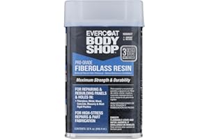 Evercoat Body Shop 105007 Pro-Grade Fiberglass Resin for Repairing and Rebuilding Panels & Holes in Fiberglass, Metal, Wood & More, Easy Mix Hardener Included 32 Fl Oz.