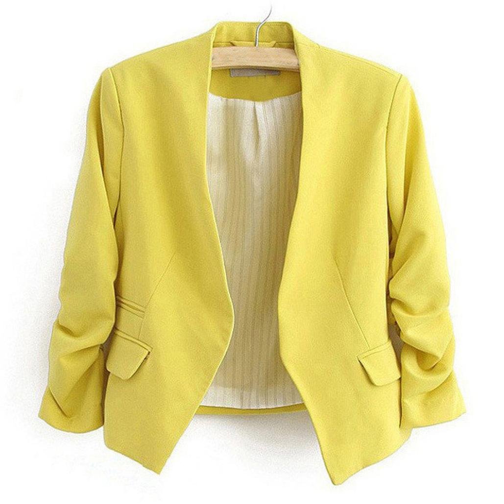 yellow short blazer