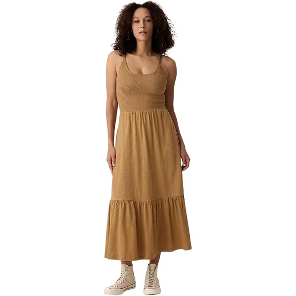 GAP Womens Smocked Midi Dress Moonless Night S at Amazon Women's Clothing  store