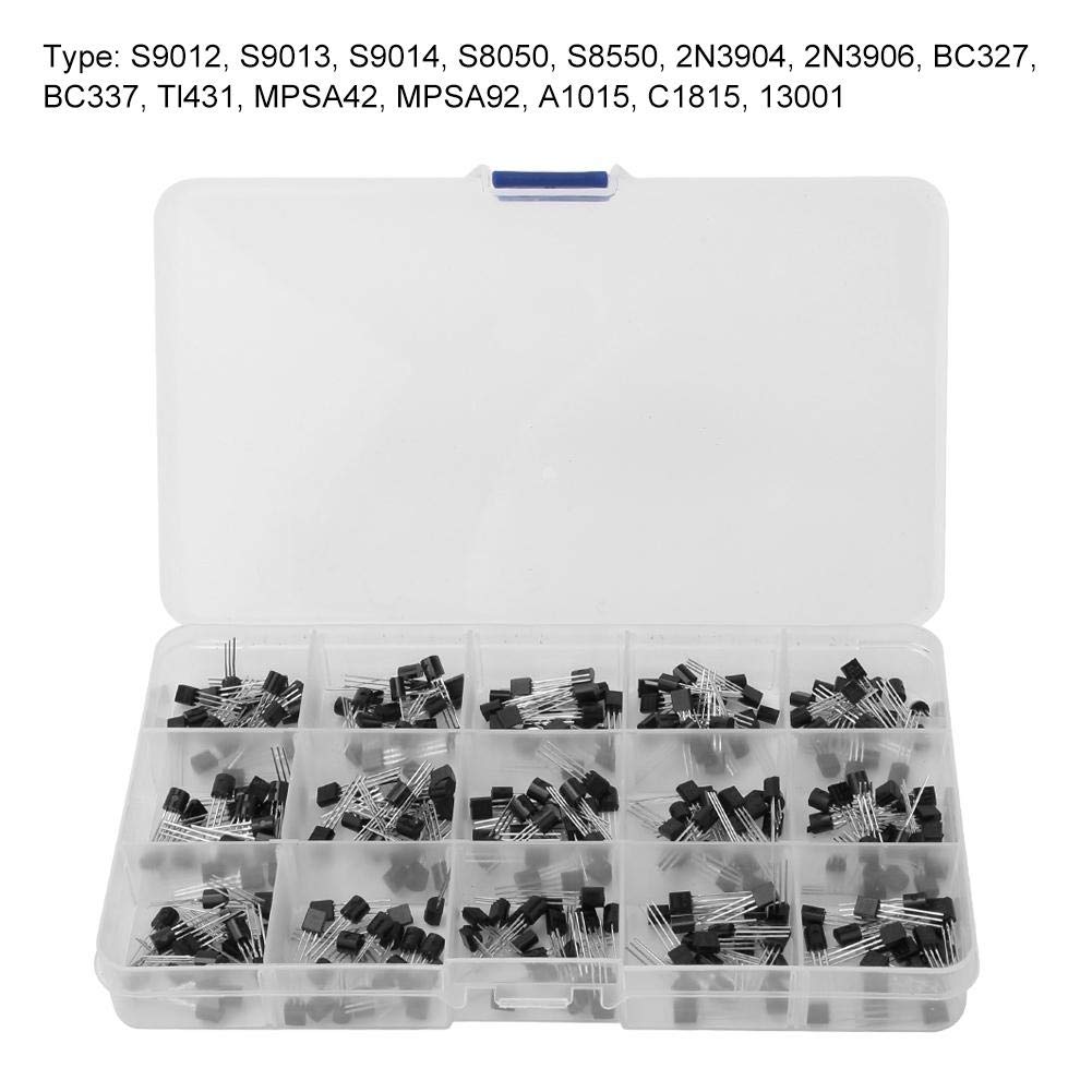 300Pcs 15 Values Transistors Electronic Triode Kit Power Transistor Assortment Kit BigaMart