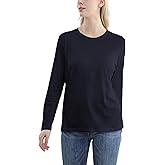 Women's Long Sleeve Crew Neck Cotton T-Shirt Regular Fit Lightweight Solid Basic Tee Soft Comfortable Casual Tops Baselayer