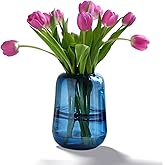 Rxcvkmw Modern Minimalist vase, Crystal Glass vase, Flower vase, Dried Flower vase(Blue)