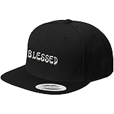 Speedy Pros Blessed Embroidered Flat Visor Snapback Hat Black