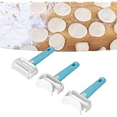 Alvinlite 3Pcs Rolling Pastry Cutter set|Round Roller Fondant Slicer|DIY Dough Cutter Roller Baking Accessory for Wonton Biscuit Cookies Dumpling Cake Making cookie cutter