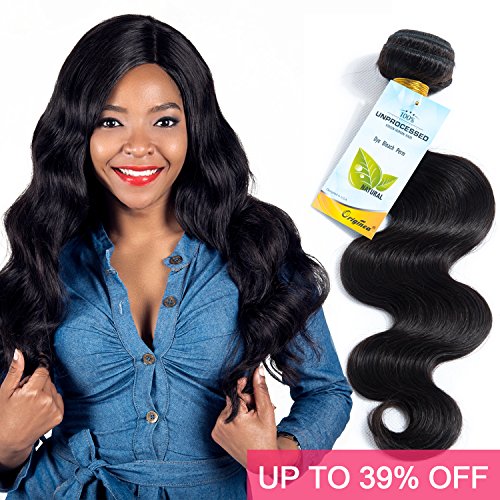 Brazilian Body Wave 1 Bundle Virgin Hair Tangle Free 7A 100% Unprocessed Human Hair Weaves 8-30 Inches 100g Natural Color Hair Extensions(16
