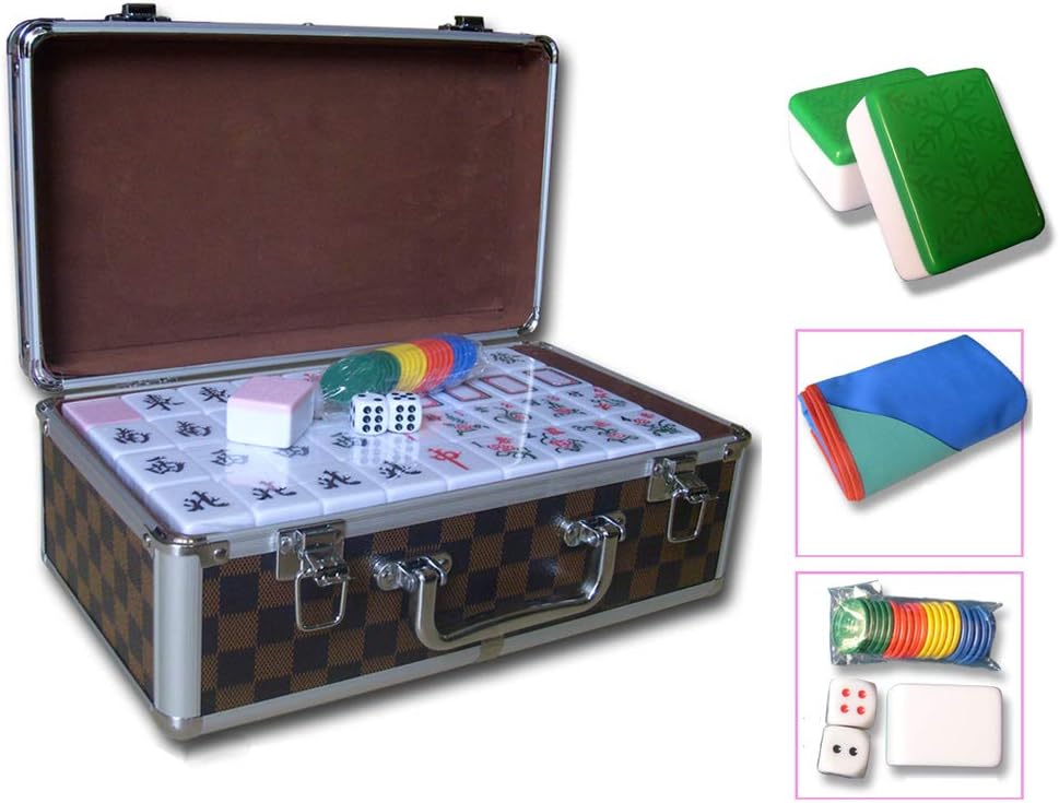 Boutique Mahjong Set Game Chess,A Variety of Styles, Majong Set Mah Jong Mah Jongg Sets Majiang,Green,XXL