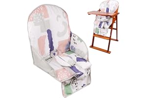 Kocpudu High Chair Pad, High Chair Cushion, Seat Cushion Breathable Pad, Comfortable Seat Belt Design, Cute Pattern, Soft and Comfortable, Baby Sits More Comfortable(Light Print Pattern)