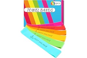 DERGO Beach Towel Bands, Stretch Rubber for Pool & Beach Chairs, Extra Durable, No Snapping, Cruise Ship & Beach Travel Essentials, Great Alternative to Beach Towel Clips (6 Pack)