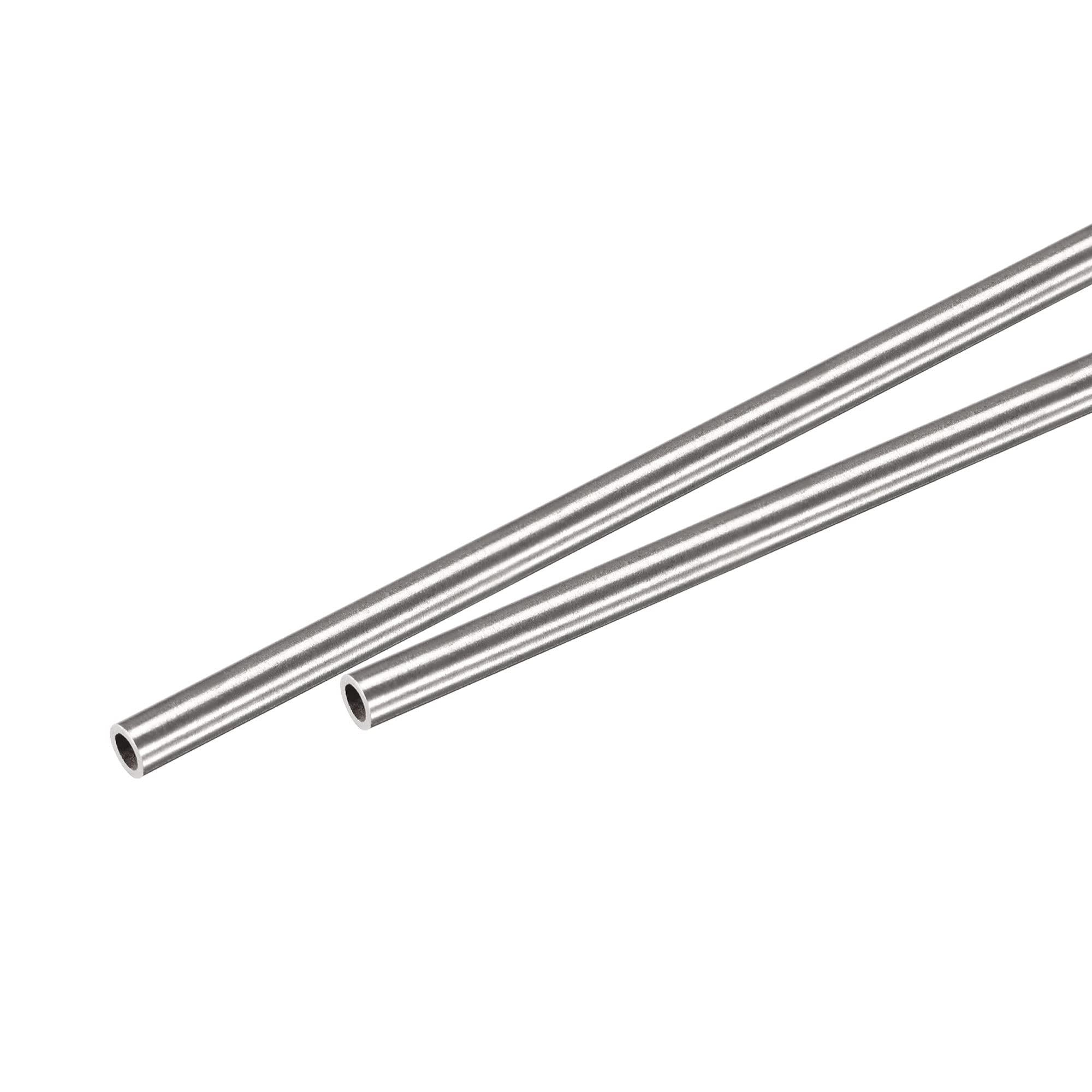 sourcing map 304 Stainless Steel Round Tube 3mm OD 0.5mm Wall Thickness 250mm Length 2 Pcs