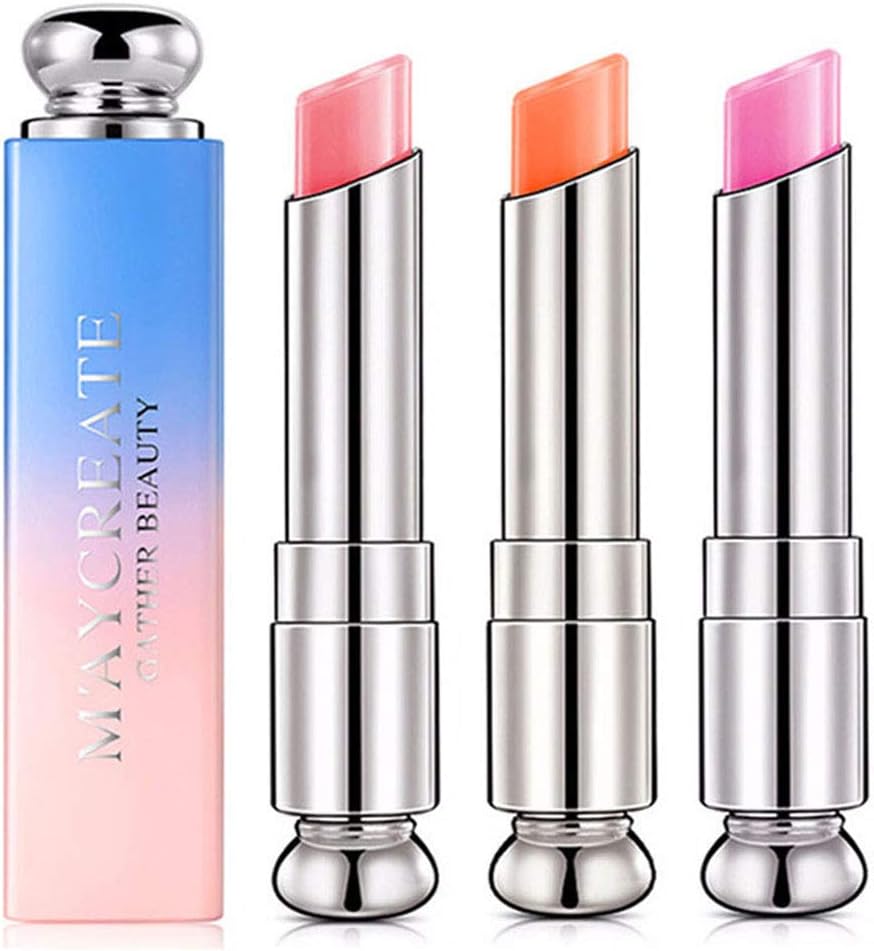 Pack of 3 Crystal Jelly Lipstick, BEEXY Long Lasting Nutritious Lip