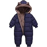 AiWMGL Baby Boys Girls Snowsuit Winter Clothes Suit Hooded Jumpsuit Romper Bear Outfit Infant Warm Coat Outwear Overcoat