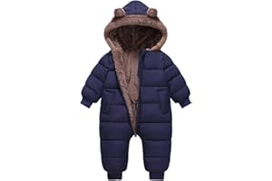 AiWMGL Baby Snowsuit 6-24 M Newborn Boys Girls Winter Clothes Suit Hooded Jumpsuit Romper Bear Outfit Warm Coat Toddler 2T 3T