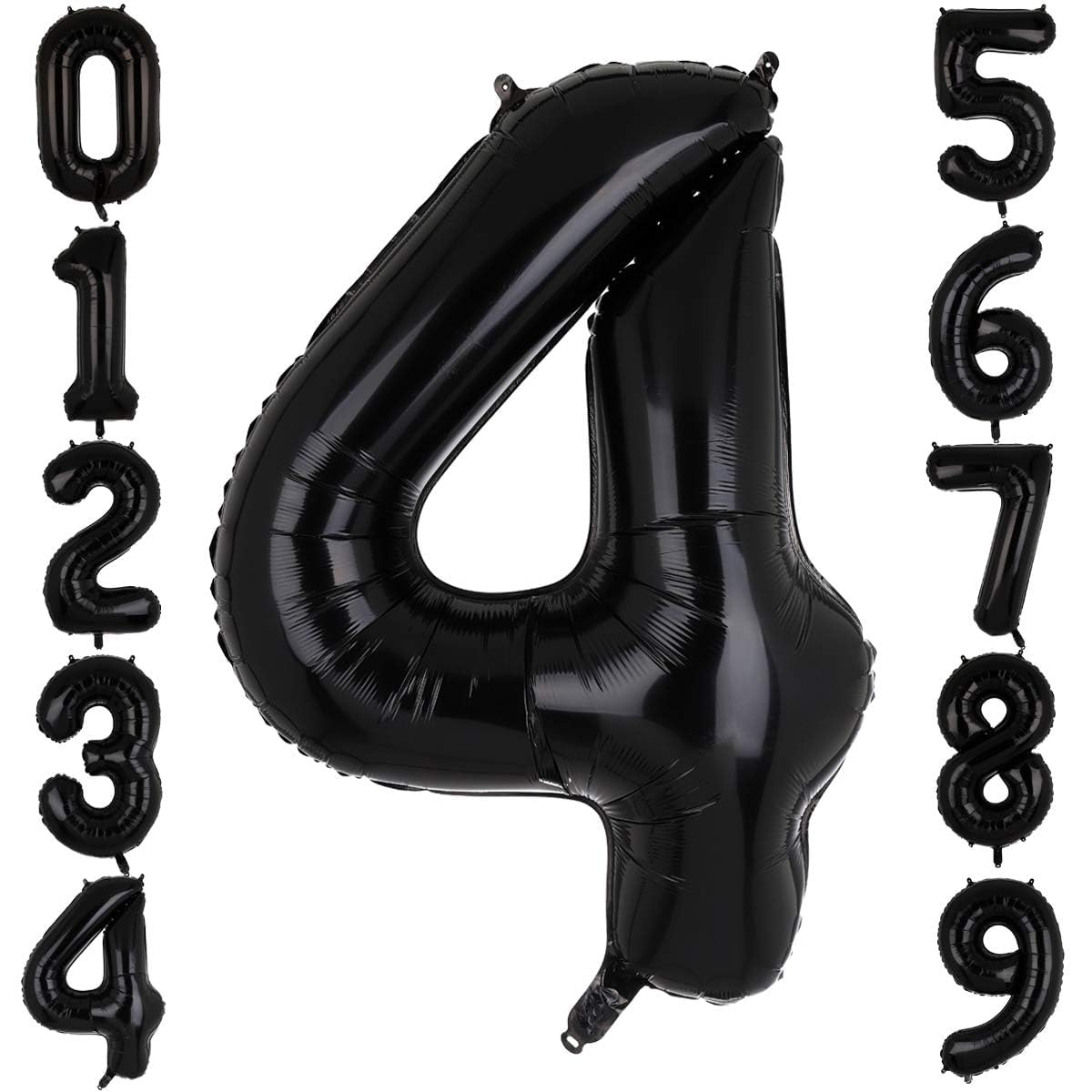 40 Inch Big Foil Number 4 Balloons Black Mylar Large Helium Balloon Birthdays Party Decorations Supplies
