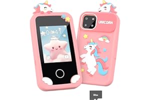 Mafiti Kids Smart Phone Toy for Girls,Kids Phone with 2.8" Touchscreen,Toddler Learning Play Toy Phone with Dual Lens,1000mAh Battery,Birthday Xmas Gift for 3-10 Year Old Girls,Unicorn Phone,Pink