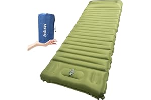 MEETSUN Insulated Sleeping Mat for Camping,50D Poly Pongee Fabric,Wear-Resistant,Enlarged Size,5" Thick Camping Mattress Pad with Built-in Foot Pump,Lightweight Sleeping Pad for Backpacking,Car,Tent.